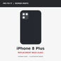 Illustrative iPhone 8 Plus back glass listing graphic, actual part not yet received