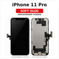 iPhone 11 Pro Soft OLED replacement screen, illustrated front and back with clearly labeled model; actual part appearance may vary