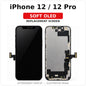iPhone 12 / 12 Pro Soft OLED replacement screen, illustrated front and back with clearly labeled model; actual part appearance may vary